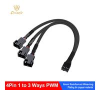 Cylarix PWM câble séparateur de ventilateur PC 4 broches 1 à 4 voies câble adaptateur d'extension d'alimentation de ventilateur câble tressé à manchon noir 27 cm/10,5 pouces 1 to 4