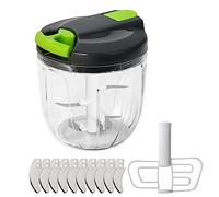 CYLBAQ Hachoir manuel à oignons 900 ml, hachoir à oignons, hachoir à légumes, hachoir manuel avec 10 lames en acier inoxydable et 1 mixeur, hachoir multifonction Onion Chopper