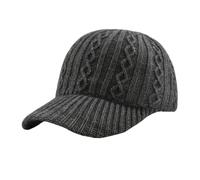 CYLDHM Casquette de Baseball Cable Tricot Tricoté Bordure Courbe Régulable Chapeau Chaud pour L'automne Hiver Usure Quotidienne en Plein Air