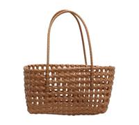 CYLDHM Sac À Découpe Creuse De Tissage Creux en Plastique Style Campagne Grande Capacité Plage Seau Femme Main PVC Filles