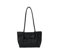 CYLDHM Sac À Découpe Creuse Grille en Relief PU Ouvert Haut Épaule Correspondant Petite Pièce Tissée Pouchsnap Rabat Mince Longue Main