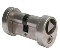 Cylindre 30x30mm avec triangle de pompier 14mm affleurant LOCINOX