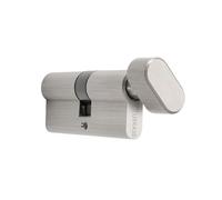 Cylindre à bouton 30/50 mm | Cylindre de serrure avec bouton rotatif et 3 clés | Cylindre profilé pour porte d’entrée et porte d’appartement | Serrure de porte pour la sécurité et le confort au