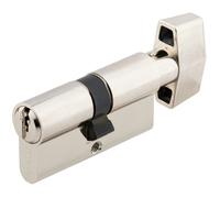 Cylindre à bouton 5 goupilles 5G laiton nickelé B30 x 40 sur variure MV2 mm HERACLES C100B11MV2