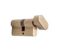 Cylindre à bouton 55/35 mm | Cylindre de serrure avec bouton rotatif et 3 clés | Cylindre profilé pour porte d’entrée et porte d’appartement | Serrure de porte pour la sécurité et le confort au