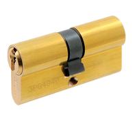 Cylindre à double entrée 5 goupilles 5G 30 X 60 mm sur variure KAL3102 laiton poli HERACLES C000015MV8