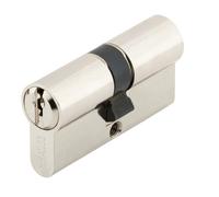 Cylindre à double entrée 5 goupilles 5G laiton nickelé 30 x 80 sur variure MV1 mm HERACLES C100018MV