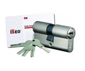 Cylindre à double entrée IS R6 30 x 30 mm nickelé s'entrouvrant ISEO 880930309.8502
