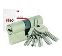 CYLINDRE A DOUBLE ENTREES NICKELE ISR6 45X55MM VARIE LIVRE AVEC 5 CLES, Argent