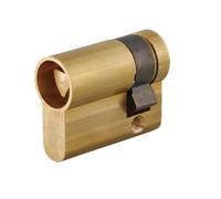 THIRARD - Cylindre Profil Européen - Laiton - Système de Sûreté - Triangle Interne Ascenseur 9 mm - Panneton Orientable - Ø 30 x 10 mm - Jaune - Protection Anti-Arrachement