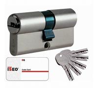 Cylindre Cavers ISEO City ISR6-2 entrées de clé - Même variure V9 AGL004302 - Nickelé - 40 x 40 mm