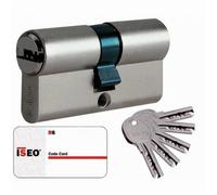 Iseo Cylindre à double entrée ISR6 45x55 mm nickelé livré avec 5 clés Argent