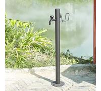 Cylindre de jardin vertical en acier inoxydable pour l'extérieur - Résistant au gel - Support de tuyau et fontaine autoportant - 13 x 86 cm - Durable et élégant - Décoration de jardin