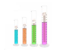 Cylindre de mesure en verre de laboratoire, 5 10 25 50 100 200 250 500 1000 2000ml, Transparent avec échelle précise(2000ml)