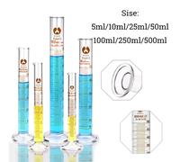 Cylindre de mesure en verre de laboratoire gradué, 5ml-500ml, pour la chimie, les sciences, l'école, l'expérience de laboratoire, usage professionnel, 1 pièce 100ml