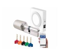 Cylindre de porte connecté TSZ-570 - VISORTECH - Acier inoxydable - A clé - En applique - Niveau de sécurité 6