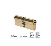 Cylindre de porte - GENERIQUE - 80mm (40+40MM) - R15 - 5 clés incluses