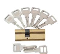 Cylindre de porte polarisé 65 70 80 90 115 mm Cylindre AB Antivol Serrure de porte d'entrée en laiton à noyau allongé Clés étendues (90 mm, E)