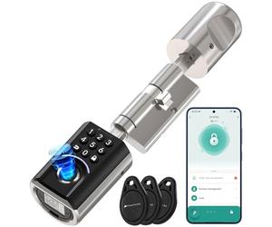 Cylindre de porte RFID connecté TSZ-590 à empreinte digitale et code PIN [VisorTech]