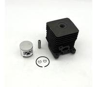 Cylindre de rechange de 33,5 mm compatible avec les modèles de moteur à carburant Homelite S25 où le motif de boulon cylindre à carter et la disposition du port correspondent