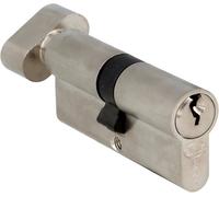 - Cylindre De Sécurité À Bouton - Serrure Pour Portes - Barillet De Haute Sécurité - Inclut 3 Clés - Came Longue - Argenté - Mes