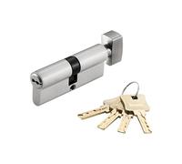 Cylindre de Serrure 30x40,Barillet Serrure Cylindre de serrure porte à bouton-poussoir Barillet Fabriqué en laiton(Nickel-KEY)