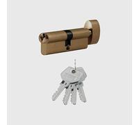Cylindre de Serrure 30x40,Barillet Serrure Cylindre de serrure porte en laiton avec clé(Key-75-AB)