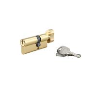 Cylindre de Serrure à Bouton, 30bx60 mm, Anti-Arrachement, Laiton, 3 Clés, Profil Européen, Mécanisme à 5 Goupilles, Panneton Anti Arrachement, Installation Provisoire, Utilisation Extérieure, THIRARD