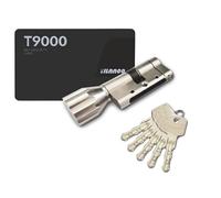 Cylindre de serrure à bouton 5 clés 30/40, cylindres de serrure de porte à mortaise en cuivre européen avec barre en acier anti-casse et rainure anti-casse, pour porte antivol extérieure e intérieure