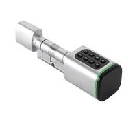 Cylindre de Serrure Connectée, Ouverture par Carte, Code, Application, Accès Sans Fil, Sécurité Électronique, Alarme Batterie Faible, Facile à Installer, Usage Maison Garage Hôtel, Argenté