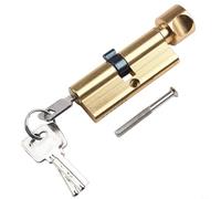 Cylindre de serrure de porte en cuivre plaqué d'aluminium de 70 mm avec bouton, noyau de serrure de sécurité antivol pour portes en bois, design moderne, comprend 3 clés et vis d'installation
