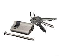 Cylindre de serrure de porte en laiton 45 mm, demi-cylindre de serrure, cuivre massif, anti-perçage, sécurité pour intérieur en bois, métal, PVC et portes de secours, comprend 3 clés