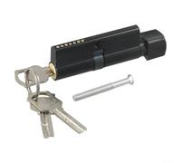 Cylindre de serrure de porte pour applications de sécurité domestique avec mécanisme cylindrique robuste à 6 broches et support de duplication de clés (Noir)