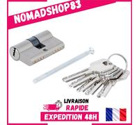 Cylindre de serrure de sécurité BGS 50 mm 25/25 mm laiton chromé 5 clés
