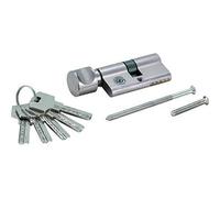 Cylindre de Serrure de Sécurité - KRAFTMANN - 85260 - 60 mm - Bouton Rotatif - 5 Clés Incluses