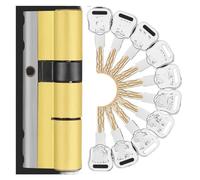Cylindre de Serrure Débrayable 10 Touches Serrure De Remplacement La Sécurité Porte Bouteille Cylindre Double Défiant(A37.5B62.5 L100mm)