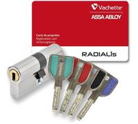 Vachette Radialis - Cylindre de Serrure Débrayable 32,5x42,5 mm pour Porte Extérieure/Entrée | Très Haute Sécurité, 4 Clés Incopiables, Carte de Propriété, Inox