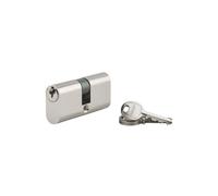 Thirard Cylindre de serrure ovale double entrée – Laiton, 5 goupilles, 30×30 mm, Jaune/Doré, 3 clés