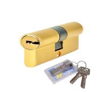 Cylindre de serrure en Cuivre 40/40 (80mm) Cylindre en laiton Euro Bouton de Porte Cylindre de Serrure avec 5 Clés Principales+2 Clés Temporaires+1 Clé de Protectio (40/40)
