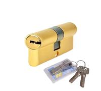 Cylindre de serrure en Cuivre 45/45 (90mm) Cylindre en laiton Euro Bouton de Porte Cylindre de Serrure avec 5 Clés Principales+2 Clés Temporaires+1 Clé de Protectio (45/45)