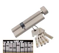 Cylindre de serrure en laiton asymétrique central de porte de sécurité, avec bouton, en alliage d'aluminium, noyau de serrure excentrique, hauteur 32mm, 1 pièce(35x50T)