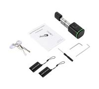 Cylindre de serrure intelligent, à empreintes digitales, serrure électronique avec empreinte digitale, 60 mm, avec 2 cartes clés, prise en charge de l'application Smart Life, IP53