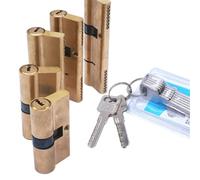 Cylindre de Serrure Noyau De Serrure AB En Cuivre Pur, Cylindre De 110mm, Clé AB Antivol, Serrure De Porte D'entrée En Laiton, Noyau De Serrure À Une Rangée(5pcs 110(32.5x77.5))