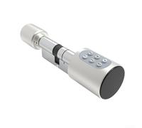 Cylindre de serrure pour porte électronique avec mot de passe numérique, empreinte digitale, carte RFID, entrée sans clé, acier inoxydable S (argenté)
