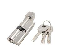 Cylindre de Serrure SéCurité 1set Porte Serrure À Cylindre Biased 70mm Entrée Anti-vol De En Métal Avec 3 Clés Accueil Sécurité Intérieure Fournitures Lock Chambre(S)