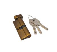 Cylindre de Serrure SéCurité 70mm plaqué chrome noir laiton de verrouillage porte Cylindre avec 3 Clés en Computer Anti-vol à domicile sécurité des boutons(CF)