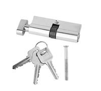 Cylindre de Serrure SéCurité Cylindre de serrure porte en métal aluminium 70 mm à la maison Sécurité anti-esclan anti-escapade avec 3 clés Silver Set Outils