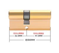 Cylindre de Serrure SéCurité Verrouillage anti-vol 65 70 80 90 115mm Cylindre Entrée de verrou en laiton serrure porte longueur EXTENDIEZ 8 touches(80MMp(32.5X47.5))