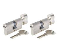Cylindre de Serrure Yale YC1000+ 30x30 mm - Lot de 2, Nickelé, 6 Goupilles