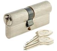 Yale 500 Série Cylindre de Serrure 40x50 mm pour Porte Extérieure/Entrée, 5 Goupilles, 3 Clés, Nickelé